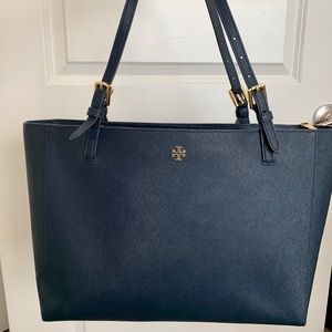 Tory Burch blue saffiano tote